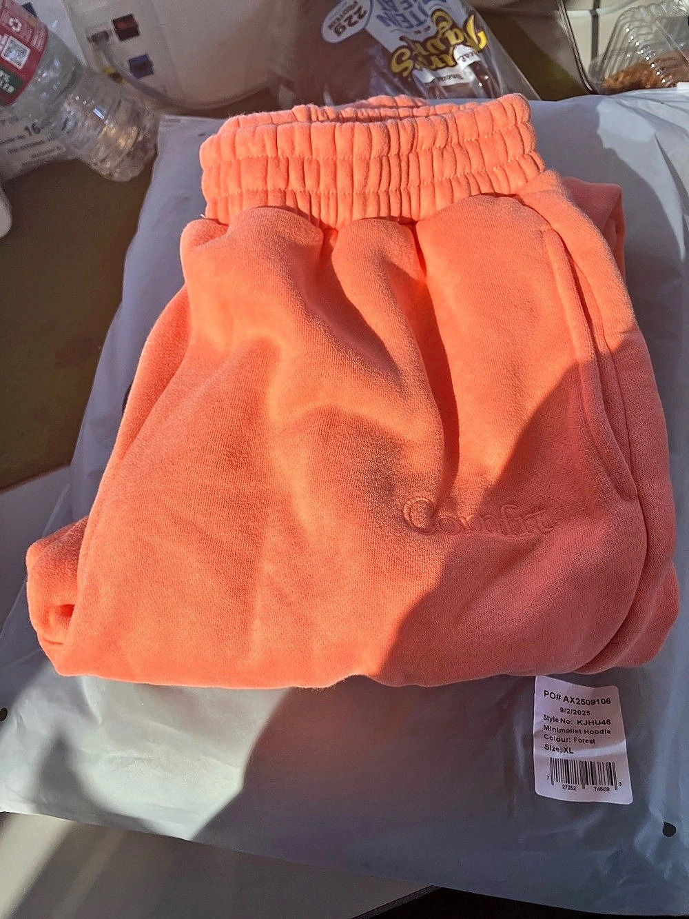 Comfrt Minimalist Hoodie Orange Jogger Pants